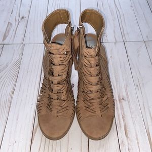 Dolce Vita Tan Strappy Wedge Heels